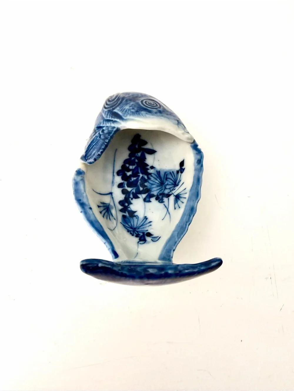 Vintage Asian Blue and White Porcelain Fish Trinket Dish
